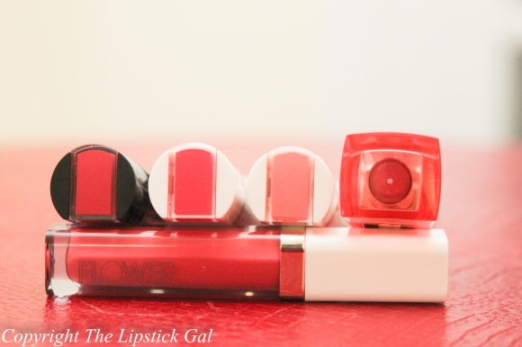 The Flower lipsticks have the color on the tube. Beware, it's not a perfect color match to the product inside.